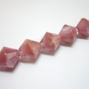 15x16mm rose and crystal marble faceted bicone
